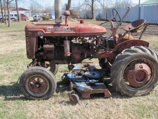 International Farmall A With Belly Mower Runs Good Restore Or Use photo