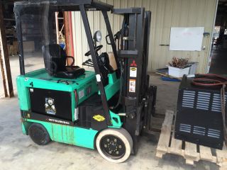 Mitsubishi Fbc25k Triple Stage Electric Forklift W/charger Texas photo