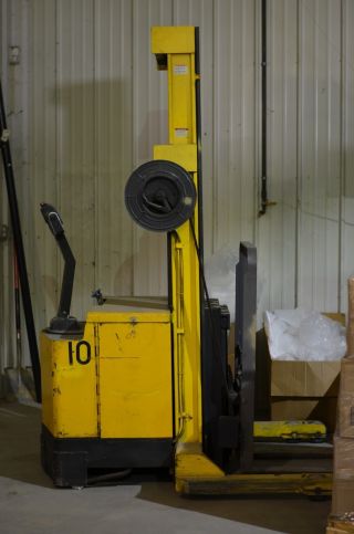 95 Crown Forklift (30wrtl - S) - Walk Behind Fork Lift With Charger - Works Great photo