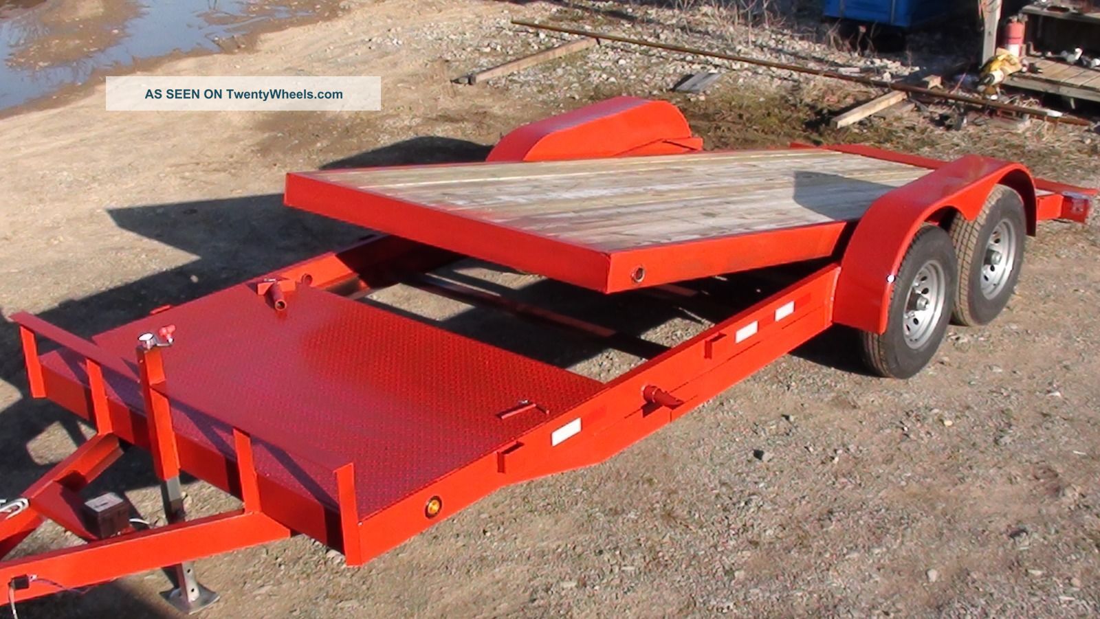 12k 18+4 Tilt Bed Splitdeck Bobcat Skidsteer Hauler Equipment Trailer Trailers photo