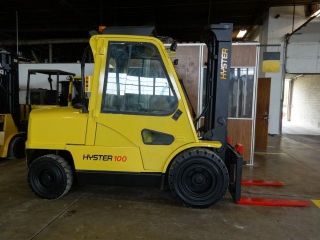 2005 Hyster H100xm Forklift 10000lb Pneumatic Lift Truck Hi Lo photo