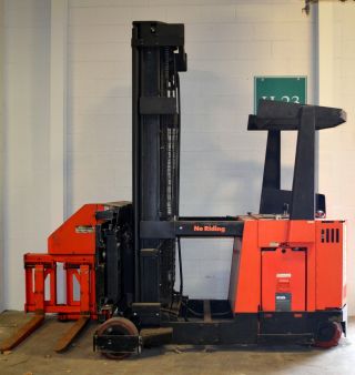 Raymond Stand Up Swing Reach Forklift Fork Truck 36v Electric photo