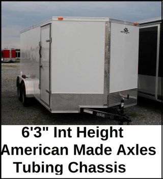 7x18 Enclosed Cargo Trailer Motorcycle V - Nose 7 X 18 20 Landscape Covered Box photo