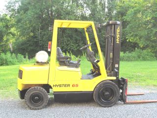 Hyster H65xm 6,  500 Pnuematic Forklift,  Solids,  2 Stage Mast,  1,  753 Hrs photo
