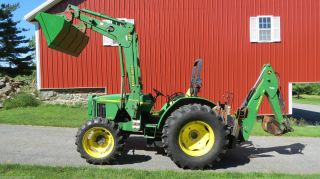 2001 John Deere 5320 4x4 Utility Tractor Loader Backhoe 1500 Hrs Power Reverser photo