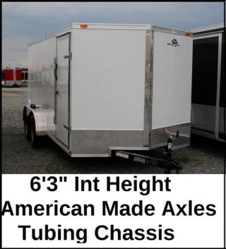 2015 7x14 Enclosed Cargo Trailer Motorcycle V - Nose 7 X 14 Landscape Covered photo