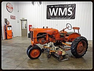 1948 Allis Chalmers C Tractor With Woods Belly Mower photo