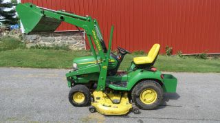 2004 John Deere X495 Garden Tractor W/ Loader Belly Mower Hydro 467 Hrs Diesel photo