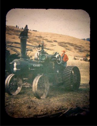 1956 Case Steam Enginetractor Color Slide Photo Conconully Wa Old Vintage photo