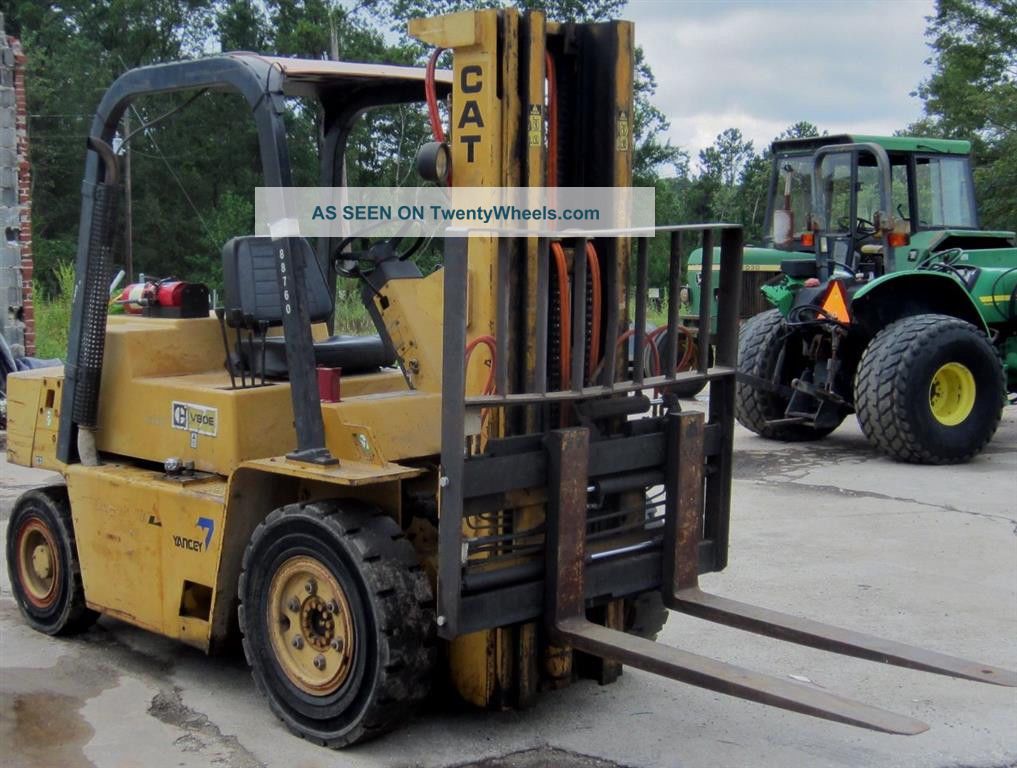 Cat V80e 8000lb Forklift Perkins Diesel W Power Fork Slide