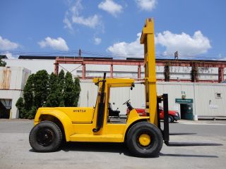 Hyster 35,  000 Lbs Pneumatic Forklift Lift Truck Boom Reach - Loading photo