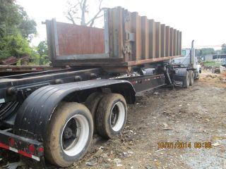 Dunright Lowboy Rolloff Trailer W/ Containers photo