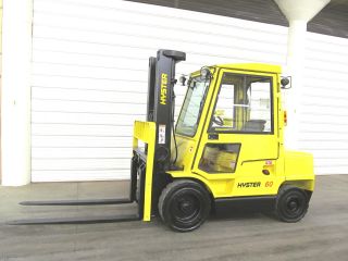 2003 Hyster H60xm 6,  000 Diesel Forklift,  Cab,  Three Stage,  Fork Pos. , photo