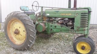 Barn Find Two Antique 1952 John Deere A ' S As A Pair photo