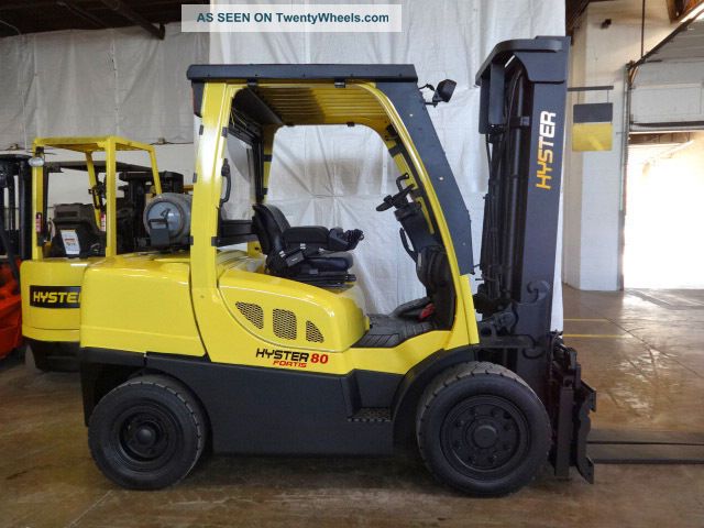 2007 Hyster H80ft 8000lb Pneumatic Lift Truck Fingertip Controls Partial Cab Forklifts photo