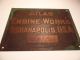 Early Atlas Engine Works Brass Sign Indianapolis In Indiana Usa 9x14 Antique & Vintage Farm Equip photo 2