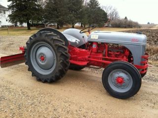 Ford 8 N Tractor 1952,  From Ca.  W/r Scraper/snow Blade,  3 Point Hitch photo