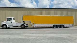 Enclosed 8.  5 X 38 ' Cargo Husky Trailer & 5th Hitch Wheel photo