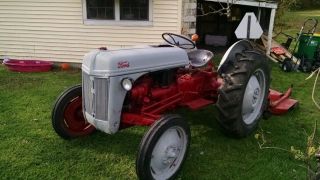 Ford 8n Tractor With 72 In Finish Mower. photo