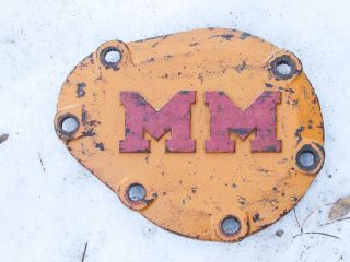 Vintage Minneapolis Moline Tractor Heavy Cast Iron Cover Plate Kt101a Sign photo