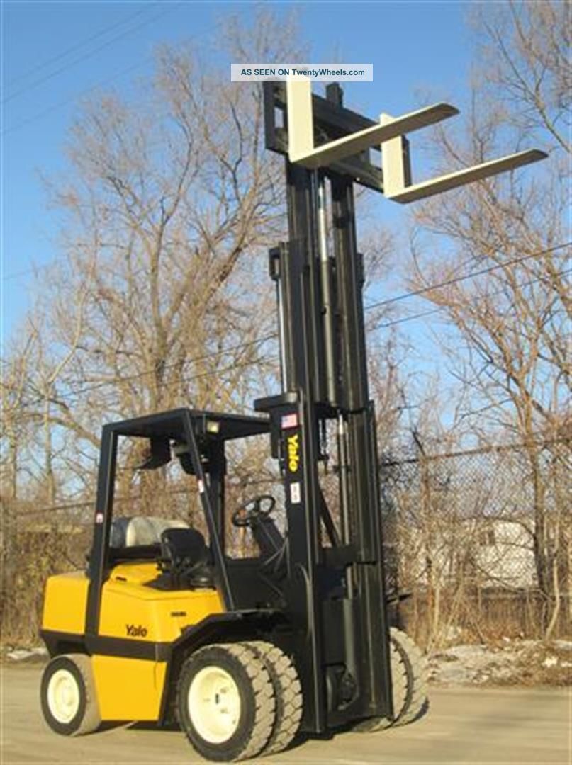 Yale Glp080ljn Forklift Lift Truck Hilo Fork, Dual Pneumatic 8, 000lb