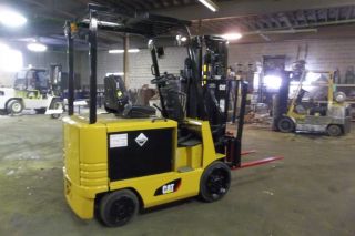 Caterpillar 5000 Lb Electric Forklift 36v Triple Mast,  Side Shift And Charger photo