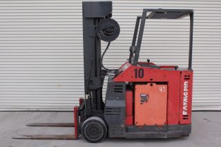 1996 Raymond Electric Forklift 36v 4500 Lbs 4 Stage Mast High Reach photo