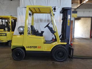 2003 Hyster H50xm 5000lb Solid Pneumatic Forklift Lpg Lift Truck photo