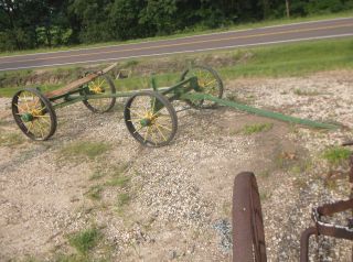 Rare John Deere Steel Wheel Wagon Running Gears photo