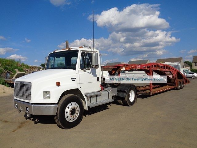 2002 Freightliner Fl80 Daycab Truck + 5 Car Trailer Daycab Semi Trucks photo