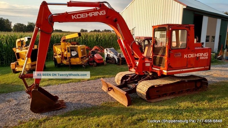 Koehring 6608 Excavator Isuzu 4 Cylinder Diesel Cab Track Hoe Excavators photo