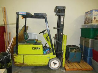 Clark Tm15 3000 Lb.  Electric Forklift With Battery Charger photo