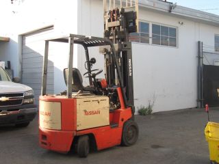 Nissan Electric Forklift,  Three Stage,  Sideshift,  Cyb02l20s W/refurbished Battery photo
