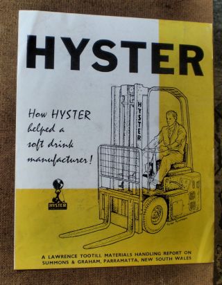Hyster Forklift Advertising Australian Brochure Circa 1950 ' S photo