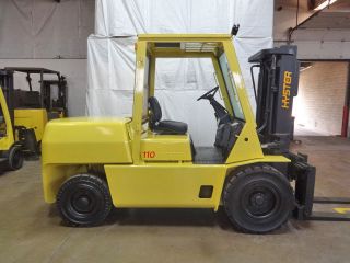 1995 Hyster H110xl 11000lb Solid Pneumatic Forklift Diesel Lift Truck With Cab photo