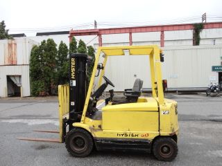 Hyster 5,  000 Lbs Pneumatic Electric Forklift - Triple Mast - Side Shift photo