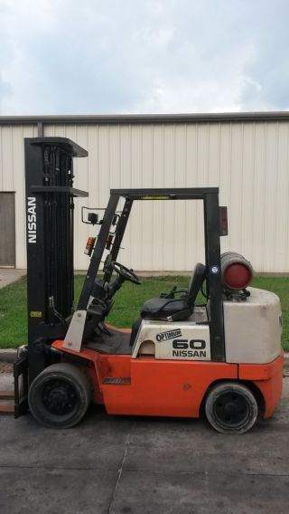 2002 Nissan 6000 Lb Forklift 3 Stage Mast Lp Hilo Only 6200 Hours photo