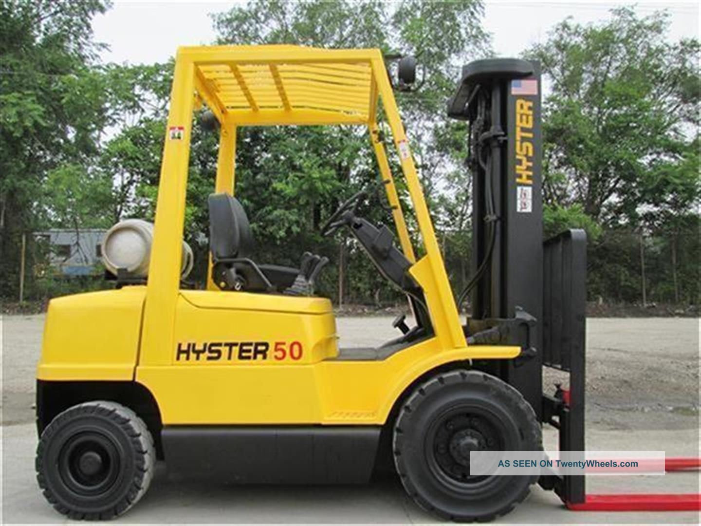 Hyster H50xm Forklift Lift Truck Hilo Fork, 5000lb Cap, Pneumatic Tire