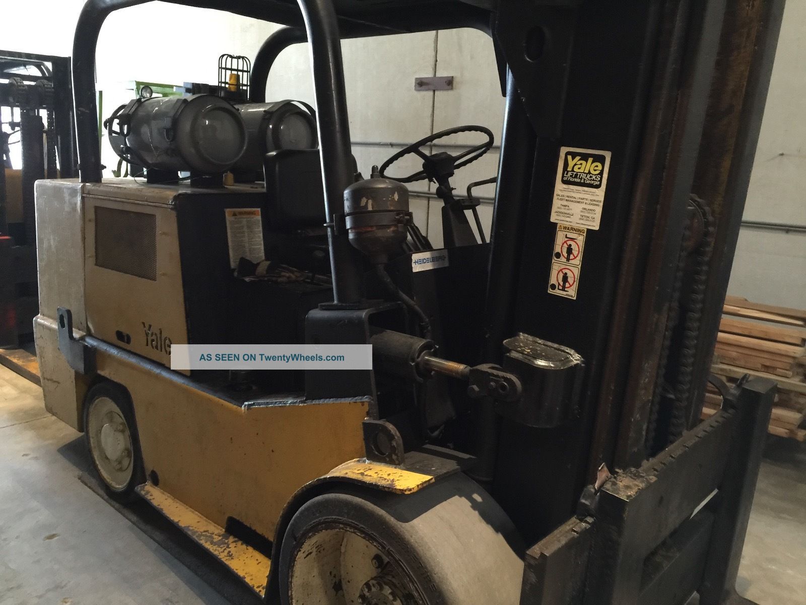 Yale 15000 Lb Glc 150 Forklift Lift Truck 7 Feet Forks