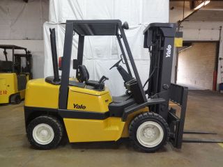 2003 Yale Gdp080 8000lb Solid Pneumatic Forklift Diesel Lift Truck Hi Lo 89/185 photo
