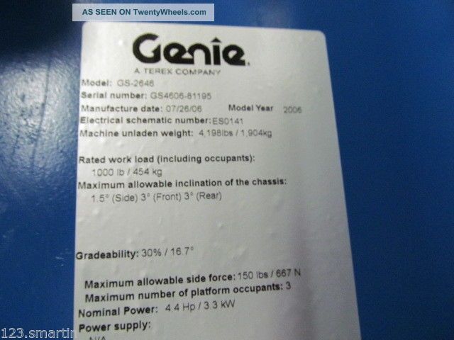 Genie boom lift parts manual
