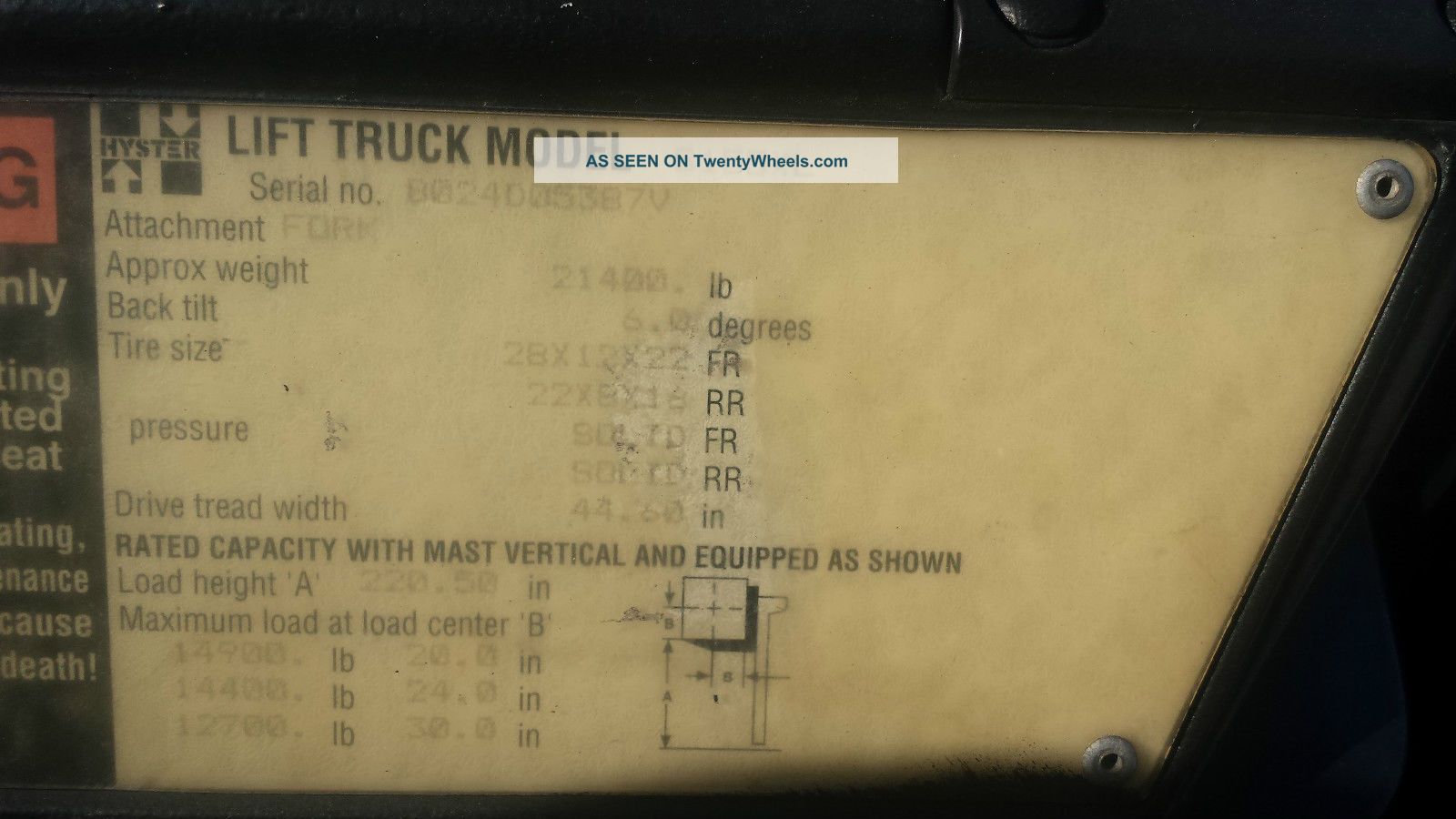 Hyster Forklift 15, 500lbs All Trip Mast S/s 4way Valve