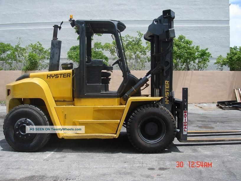 Hyster Forklift 19,  000lbs Diesel Power Turbo Charged Fork Positioner Forklifts photo