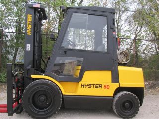 Hyster H60xm Forklift Lift Truck Hilo Fork,  6000lb Cap,  Solid Pneumatic Tire photo
