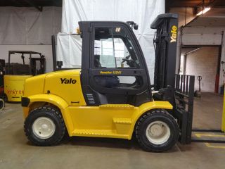 2008 Yale Gdp155vx 15500lb Pneumatic Forklift Diesel Lift Truck Hi Lo Cab W/heat photo