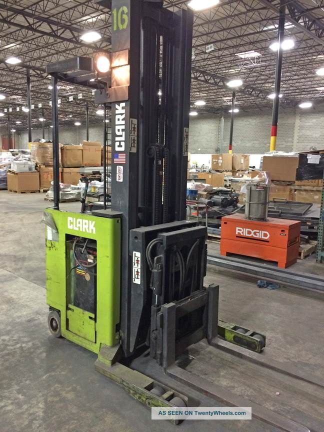 1987 Clark 2650lb Electric Rider Forklift Order Picker Model Np12d Forklifts photo