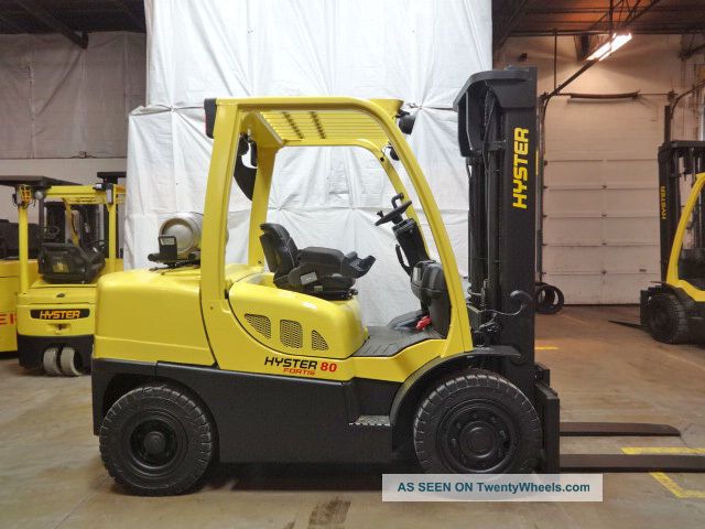 2007 Hyster H80ft 8000lb Pneumatic Forklift Lpg Lift Truck Hi Lo 96/143 Forklifts photo