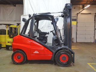 2005 Linde H50d 11000lb Pneumatic Forklift Diesel Lift Truck Cab W/ Heat Hi Lo photo