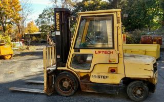 Hyster H65xm 4800 Pound Diesel Forklift Fork Truck Lift Tow Motor W Cab photo