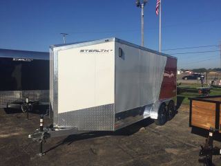 2015 7 X 16 All Aluminum V Nose Enclosed Motorcycle Trailer photo